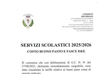 Costo buono pasto anno scolastico 2025/2026